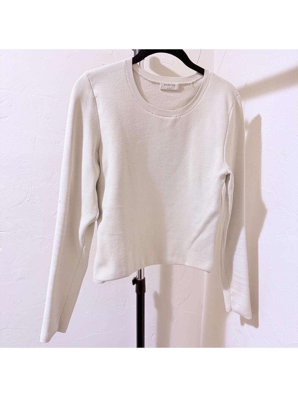Aritzia Babaton White Long Sleeve Sweater Size Large